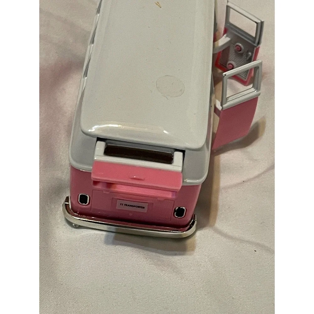 RMZ City Volkswagen T1 Transporter Toy Van Pink White Metal Diecast Retro Bus VW